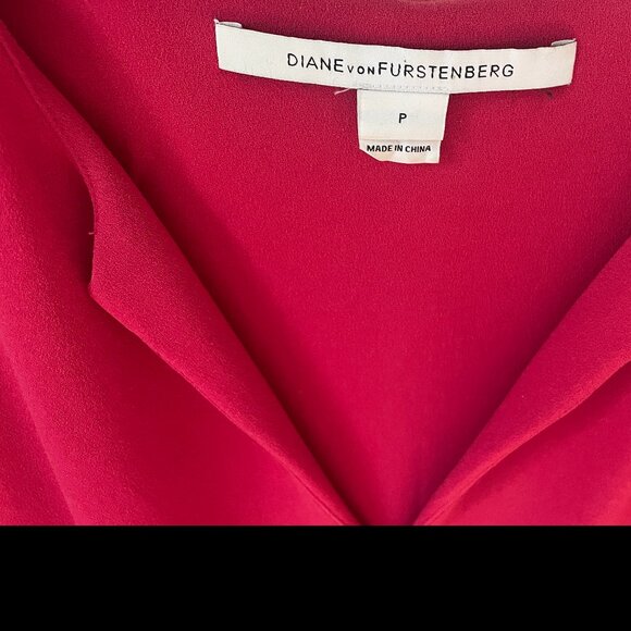 DIANE VON FURSTENBERG Magenta Pink Boxy Squaretan Tunic Dress $258 P XS - Picture 3 of 8